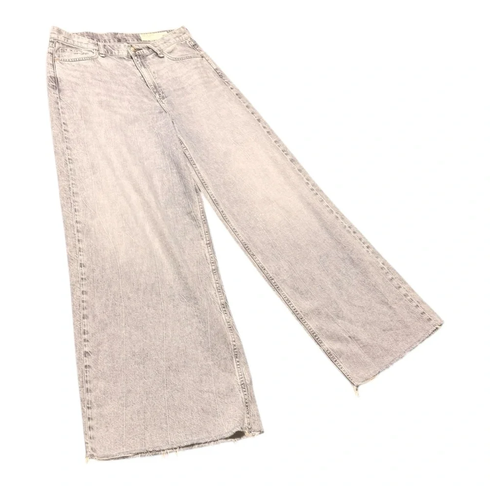 Rag and bone Women's Wide-Leg hi rise ankle Jeans 29 light blue raw hem - Picture 6 of 8